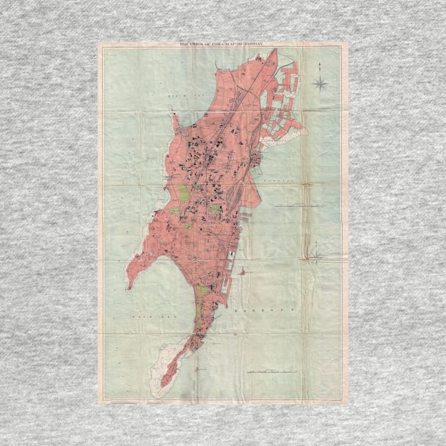 Vintage Map of Bombay India (1895) by Bravuramedia